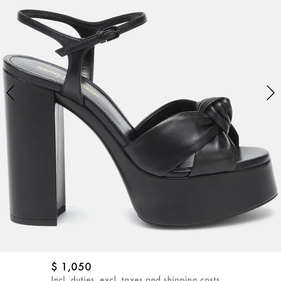 Saint Laurent  Bianca Platform Sandals BLACK size 39 - Picture 2 of 5